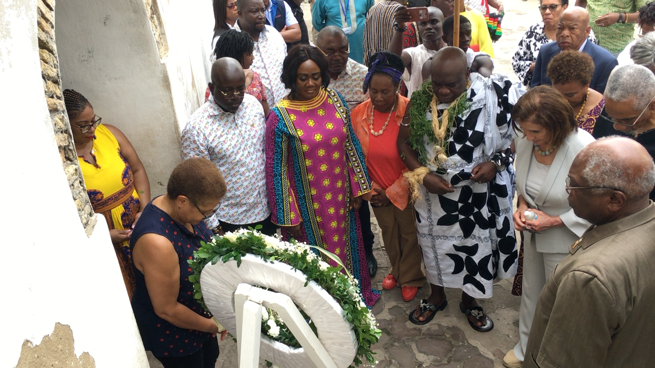 US congress members at Elmina Castle