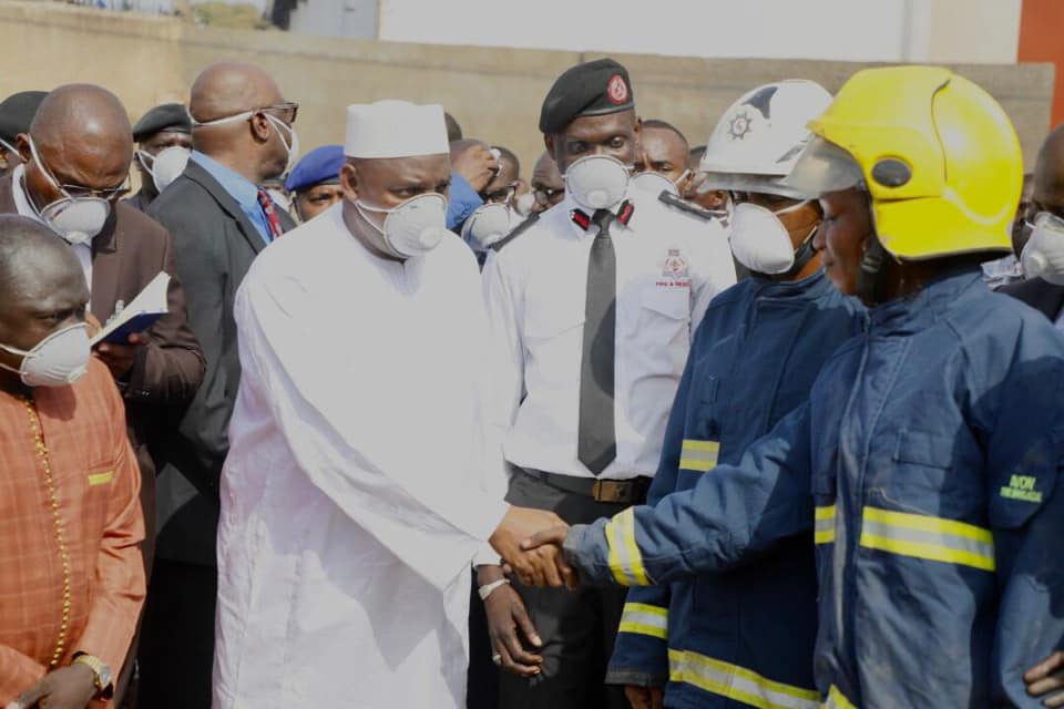 Adama barrow visits fire scene