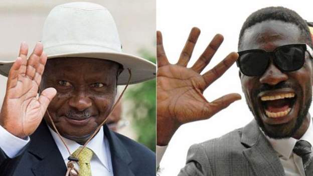 Museveni and Bobi wine