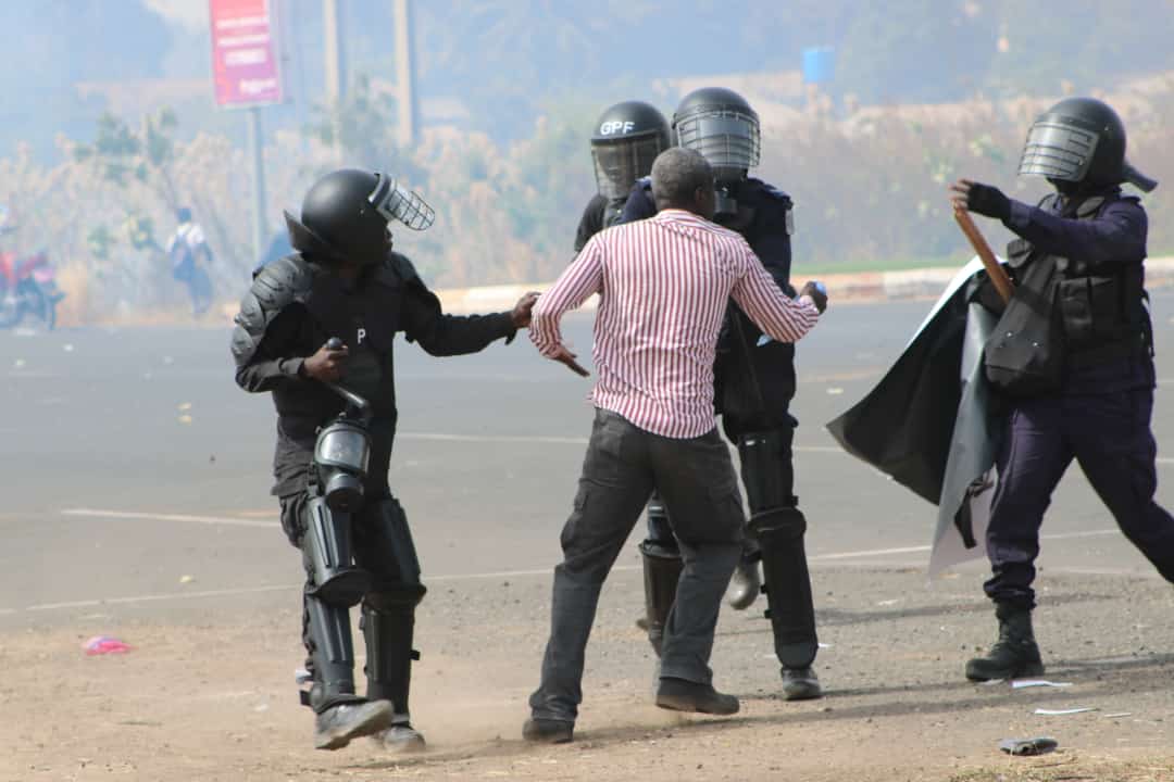 Protesters clash with police in Gambia