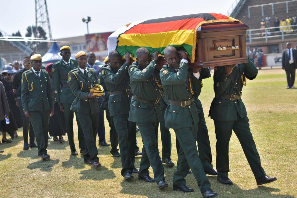 Mugabe coffin carried