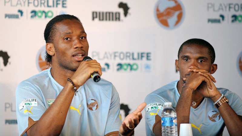 Drogba and Eto'o on covid-19 test trial